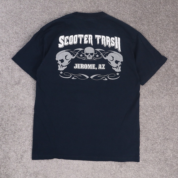 VTG Bald Eagle Nature Animals Biker Large Blue Short Sleeve T-Shirt - Picture 2 of 9